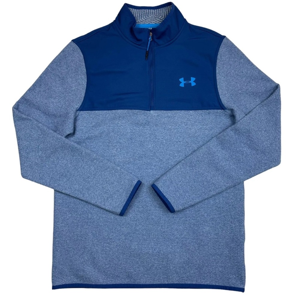 Under Armour Men’s Coldgear 1/4 Zip Blue Performance Jacket, Size Medium
